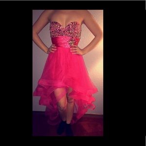 Fun hot pink prom dress